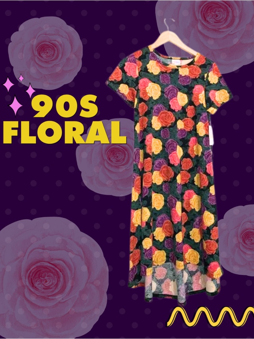 💚 LuLaRoe XS Colorful Rose Dress